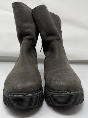 Omega Womens Shearling Lined Boots EU 41 US 10 Grey Nubuck Back Lace Portugal